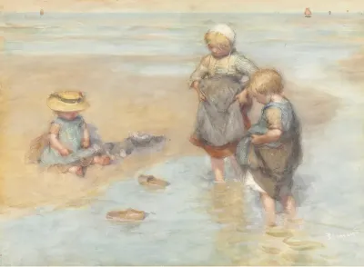 Children Playing Boats