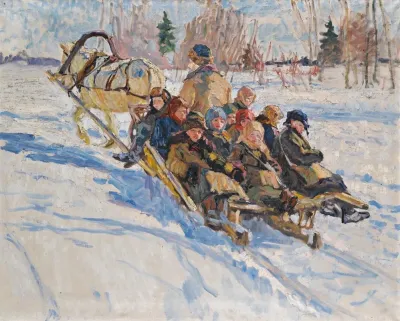 Children Riding In A Sleigh