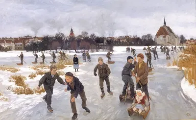 Children Skating Outside Faborg