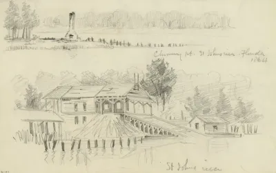 Chimney Pt St Johns River Florida 1864 And St Johns River