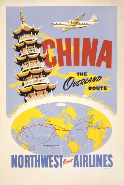 China The Overland Route Northwest Orient Airlines
