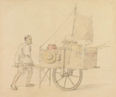 Chinese Carrier With His Sail Set Barrow