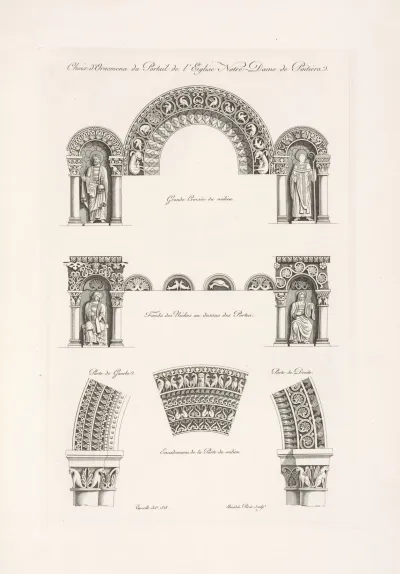 Choix Dornemens Du Portail De Leglise Notre Dame De Poitiers