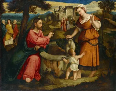 Christ And The Samaritan Woman At The Fountain Of Jacob At Sichar
