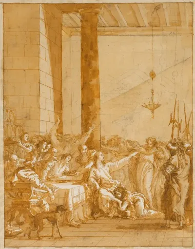 Christ At Supper With Simon The Pharisee With The Anointment Of Christs Feet By Mary Magdalen