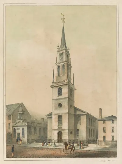 Christ Church Boston Erected A D 1723 This Church Contains The First Ring Of Bells Cast For North America