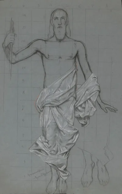Christ From The Resurrection Scene Christs Feet Redrawn In The Bottom Right