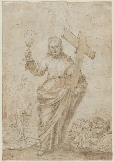 Christ Holding A Chalice And Cross