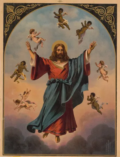 Christ In Majesty With Black And White Putti