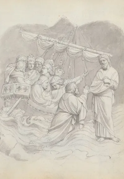 Christ In The Storm From Lorenzo Ghibertis Baptistery Doors Florence