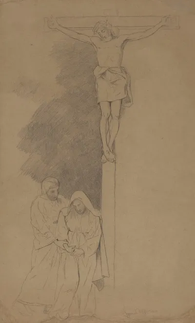 Christ On The Cross And Mary With St John