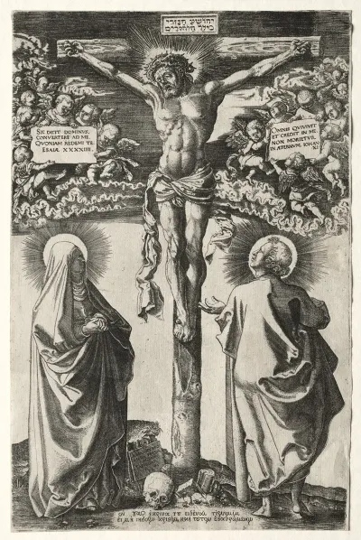 Christ On The Cross Between The Virgin And St John