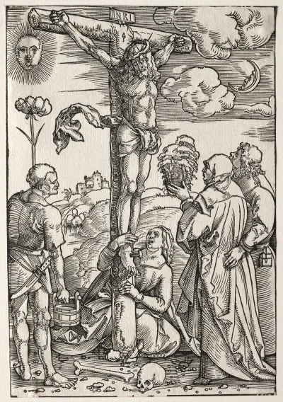 Christ On The Cross With Mary St John Mary Magdalen And St Stephen