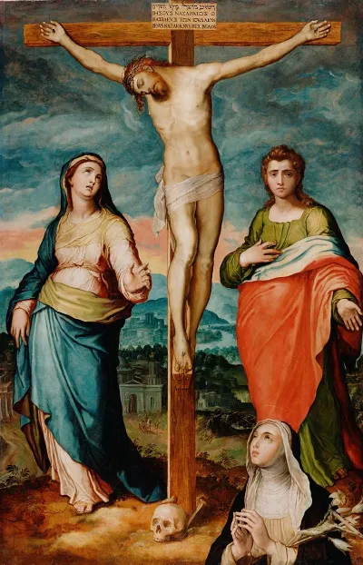 Christ On The Cross With Saints Maryjohn The Evangelist And Catherine Of Siena
