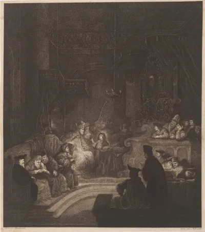 Christ Preaching In The Temple After Rembrandt