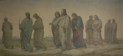 Christ Walking With The Disciples