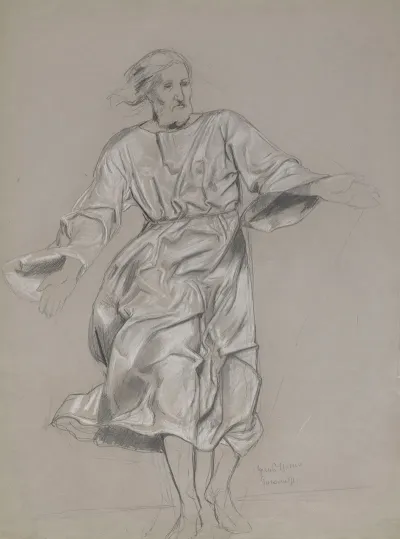 Christ With Outstretched Hands Design For The Painting Christ And St Peter On The Sea 2