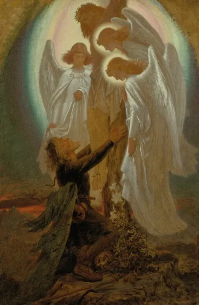 Christian At The Foot Of The Cross The Pilgrims Progress