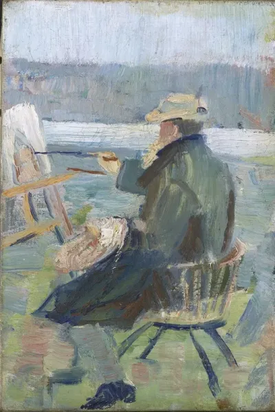 Christian Krohg At The Easel