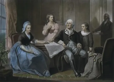 Christian Schussele Washington And His Family