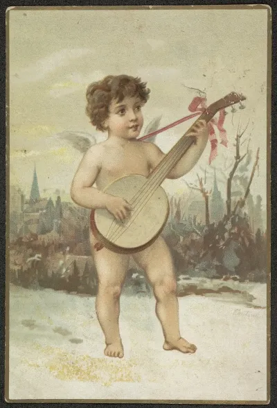 Christmas Card With Angel Motif