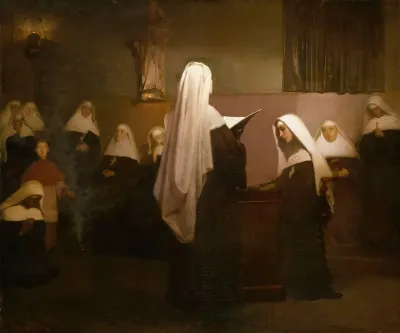 Christmas Night Mass Celebrated In A French Nunnery