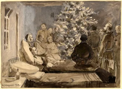 Christmas Tree At A Field Hospital Near Irkutsk During The Russo Japanese War