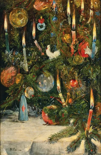 Christmas Tree Decorated With Lights