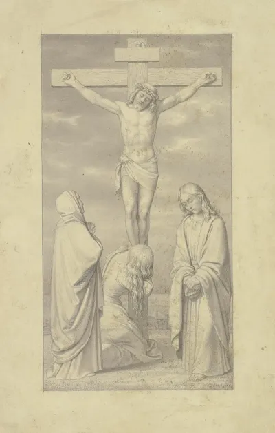 Christus Am Kreuz Mit Maria Johannes Und Maria Magdalena