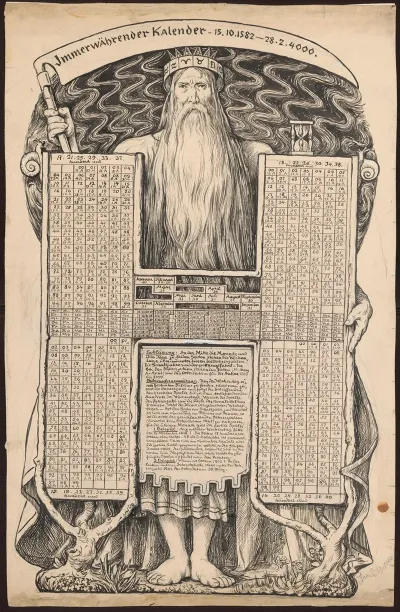 Chronos With The Tablets Of The Eternal Calendar
