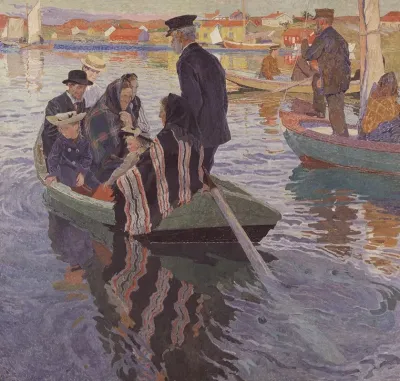 Church Goers In A Boat 2
