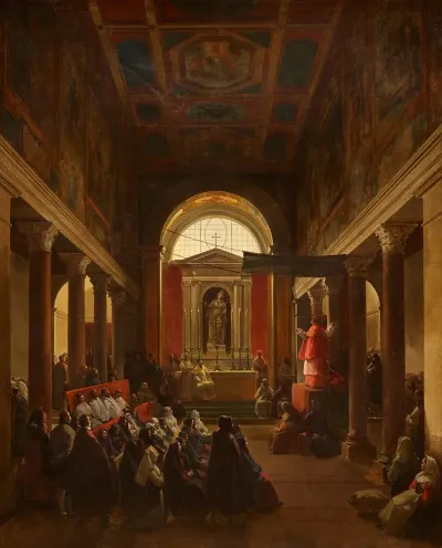 Church Interior Sermon At Santa Bibiana
