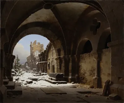 Church Ruin In Winter