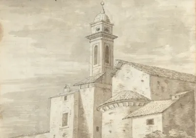 Church With A Tiled Roof And Tower