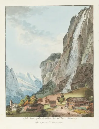 Chute Deau Apellee Staubbach Dans La Vallee Louterbrunnen