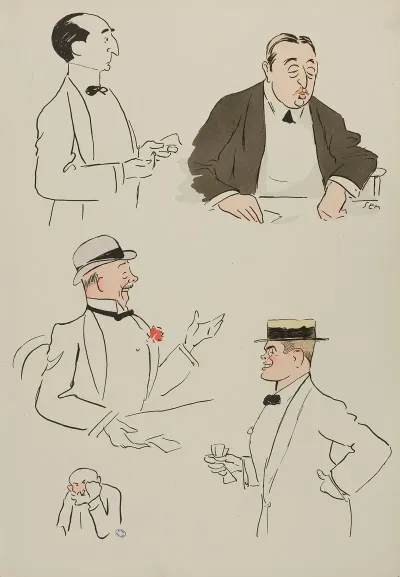 Cinq Personnages Dont M Fischoff Et M Kahn