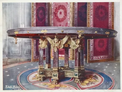 Circular Table Of Various Marbles With Chased Gilt Mounts