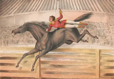 Circus Performer Riding A Vaulting Horse Bareback