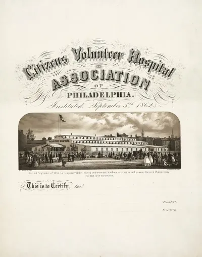 Citizens Volunteer Hospital Association Of Philadelphia Instituted September 5th 1862