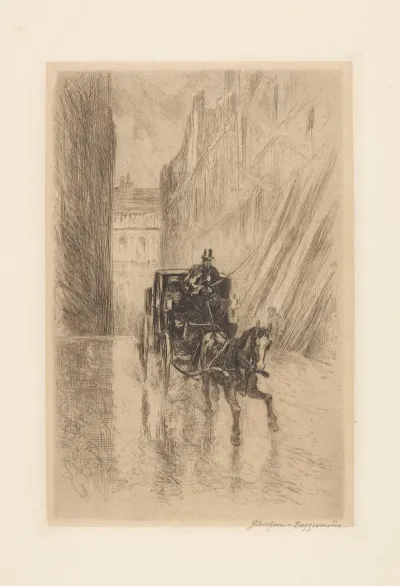City Landscape With A Horse Cab