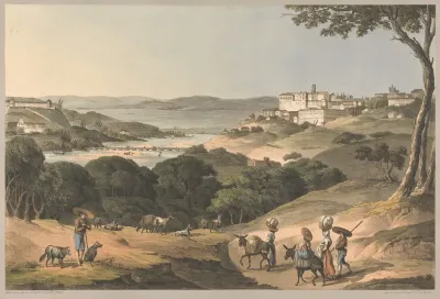 City Of Coimbra On The Mondego In 1810