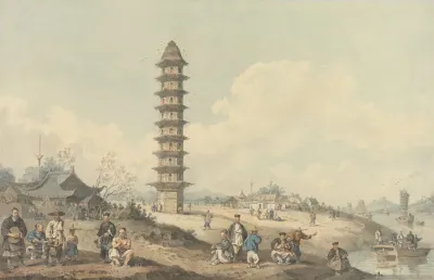 City Of Lin Tsin Shantung With A View Of The Grand Canal