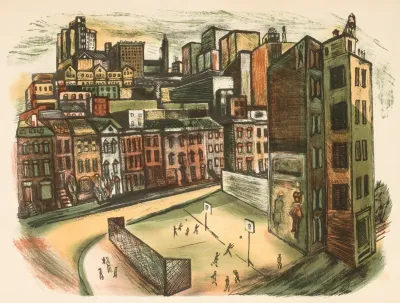 City Scene With Playground