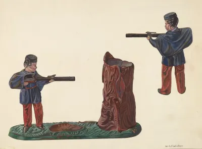 Civil War Soldier Tree Trunk Bank