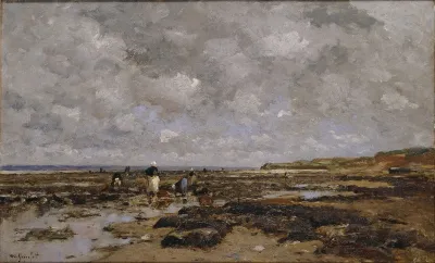 Clam Pickers In Villerville