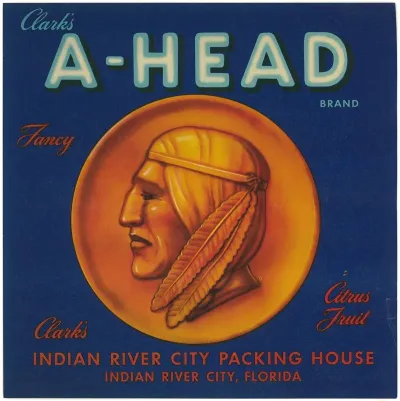 Clarks A Head Brand Fancy Citrus Fruit Label