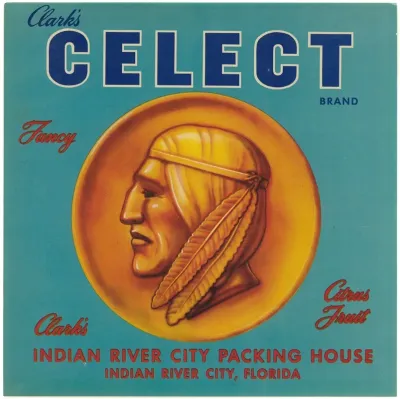 Clarks Celect Brand Fancy Citrus Fruit Label 2