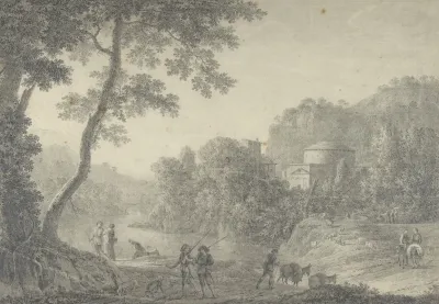 Classical Landscape With Hunters In The Foreground