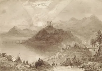 Classical Landscape With Temple