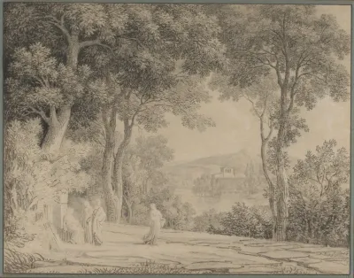 Classical Landscape With Women At A Fountain